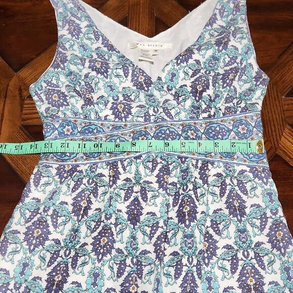 Max Studio (fits like a Small) white turquoise paisley dress‎ M - Picture 7 of 9